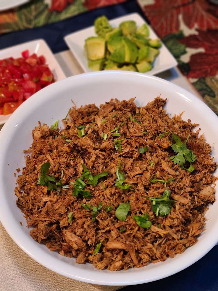 Pork Carnitas in Grilled Pineapple Habanero Sauce
