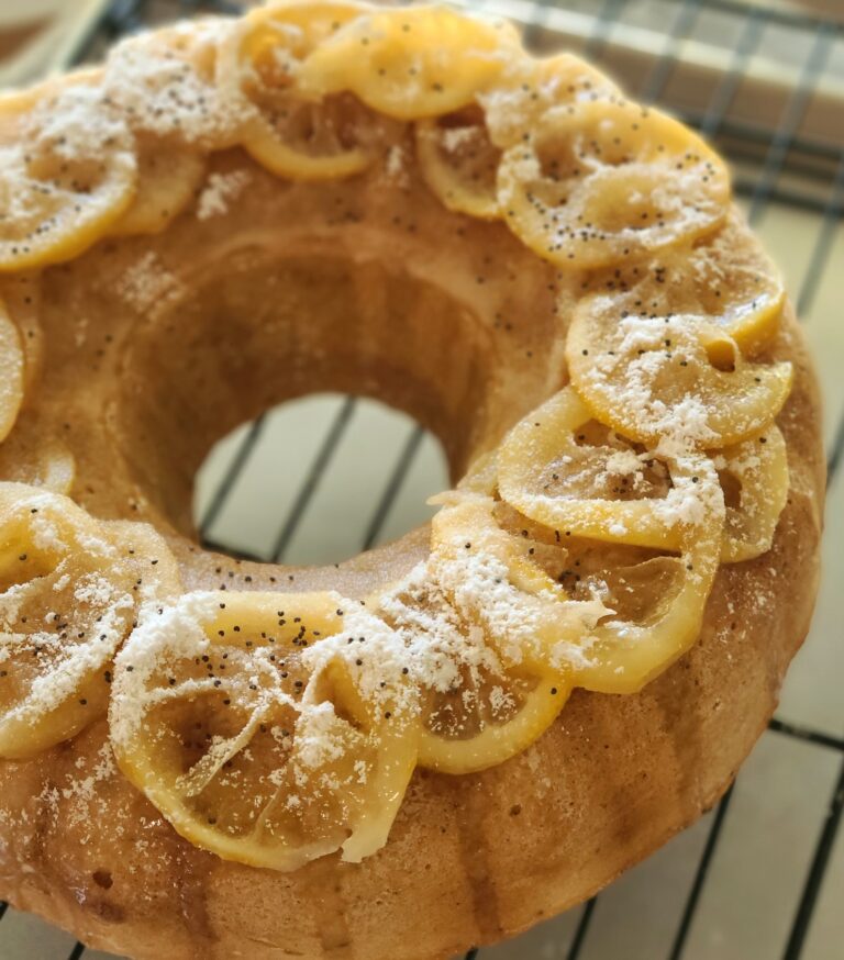 Lemon Poppy Seed Cake with Candied Lemon Glaze