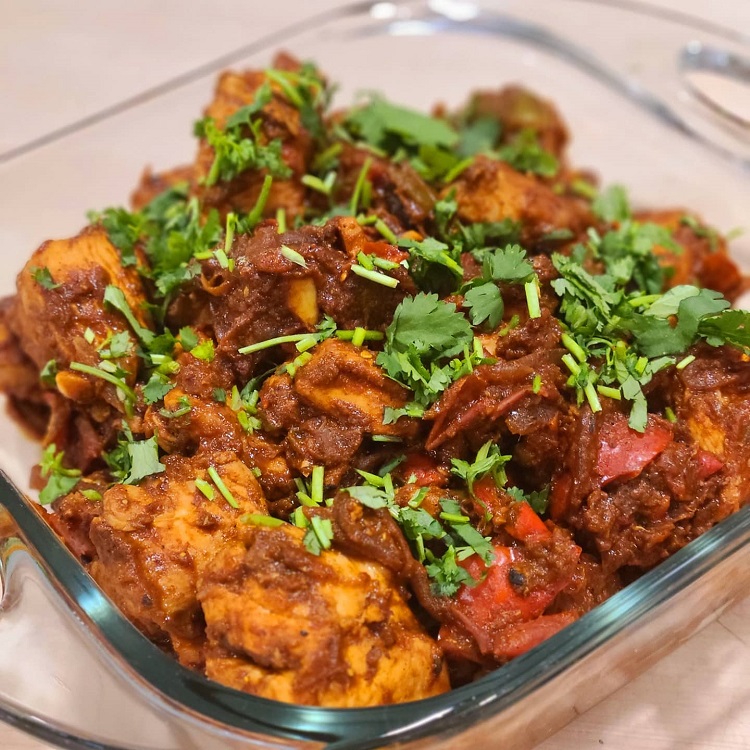 Easy Fat-free Kadhai Chicken or Wok Chicken