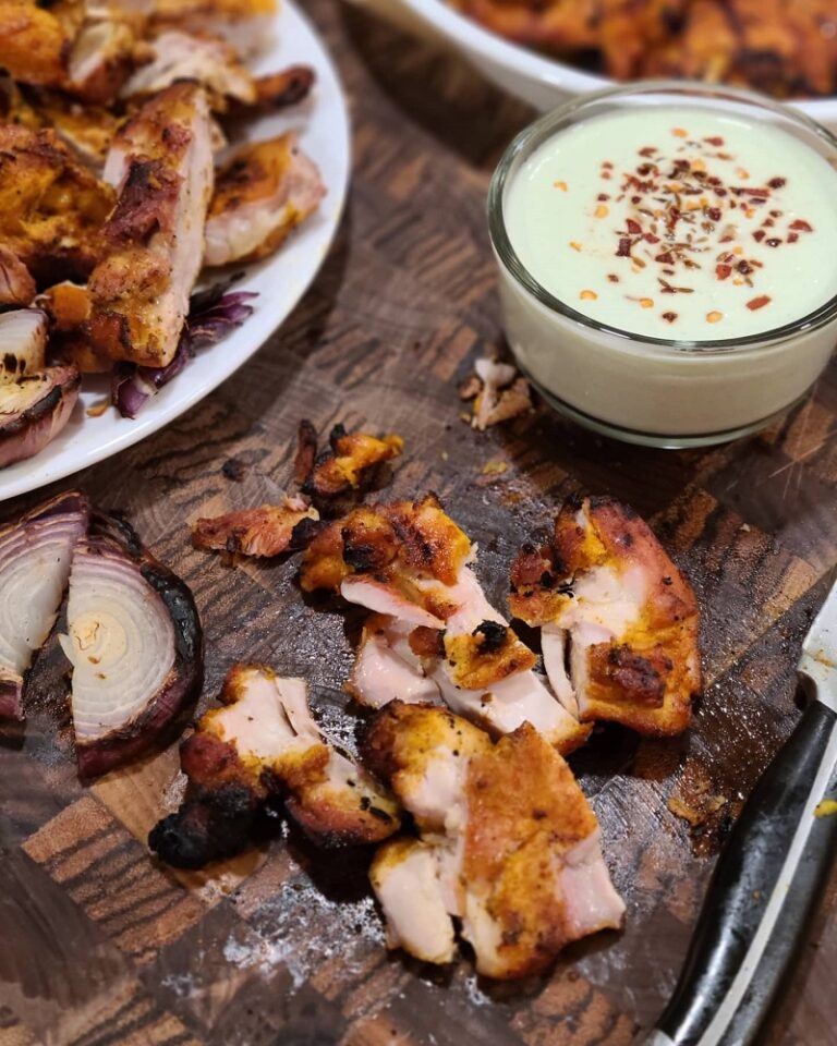 Chicken Shawarma with Serrano-Garlic Yogurt Sauce