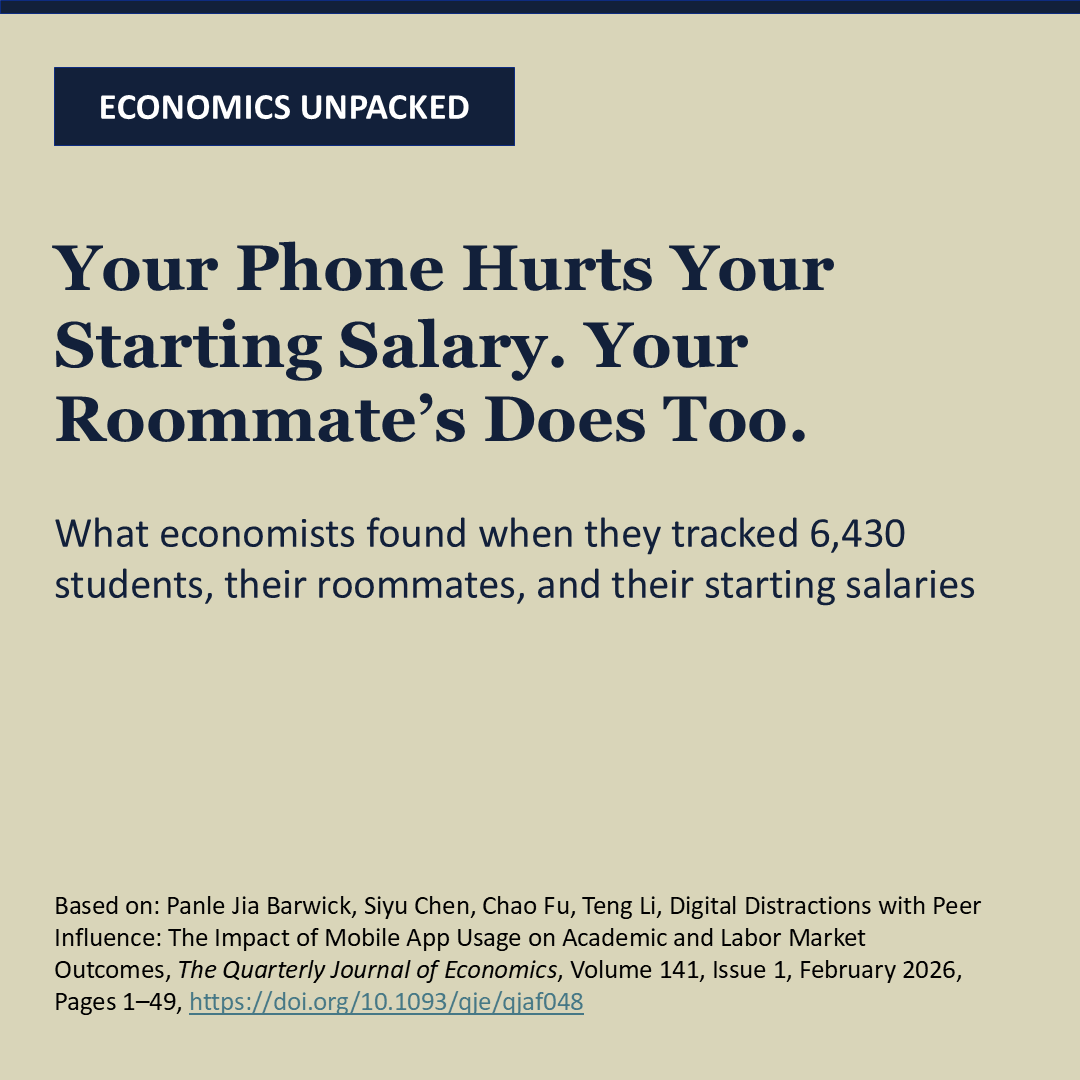 Title slide: Your Phone Is Costing You Money. So Is Your Roommate's. Economics Unpacked series.